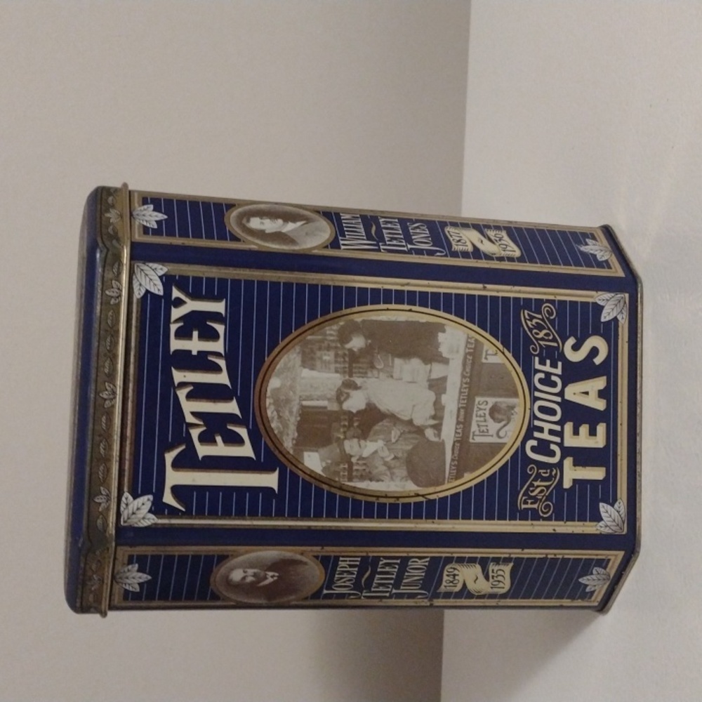 Tetley tea tin vintage 1987